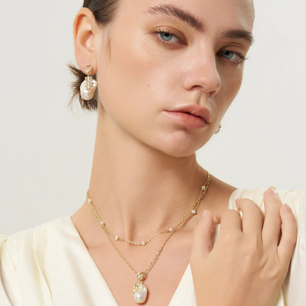 Drift Sand Baroque Pearl Earrings