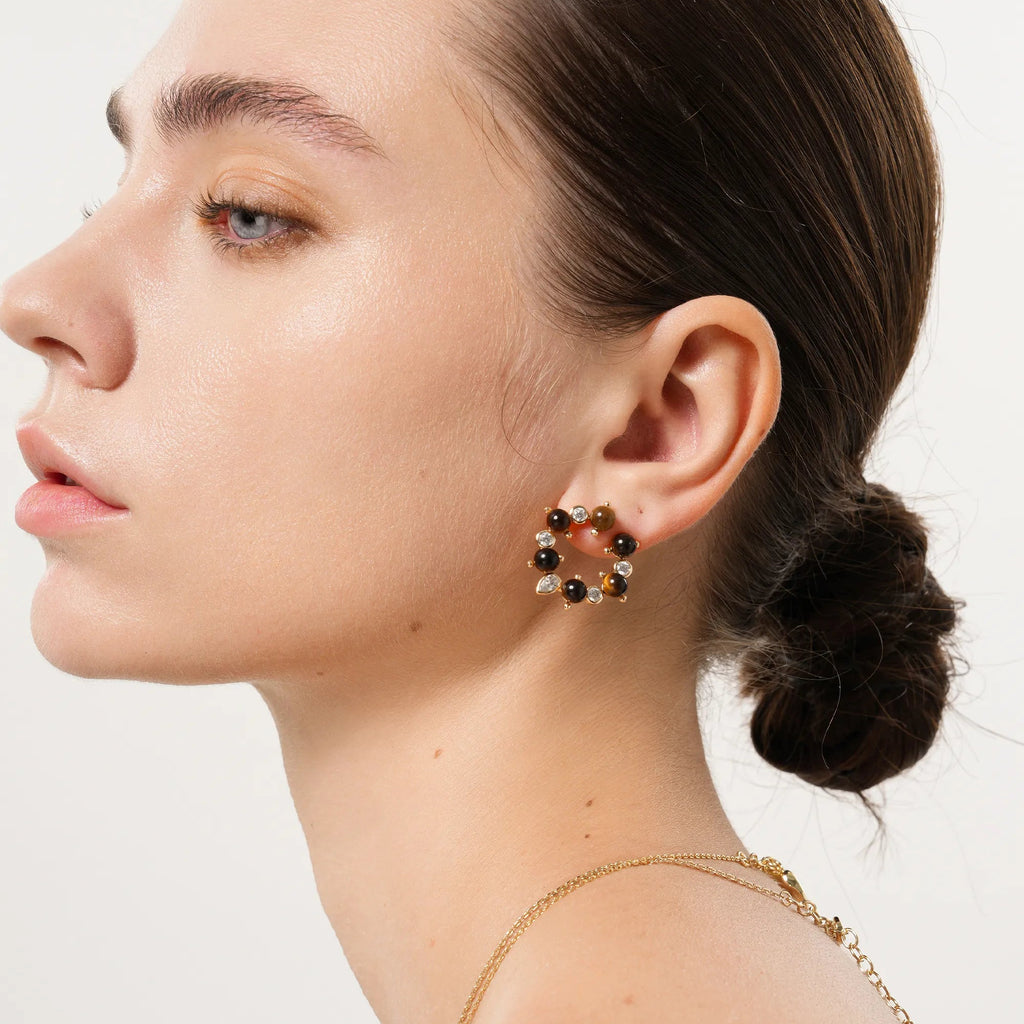 Oracle Tiger's Eye Stud Earrings