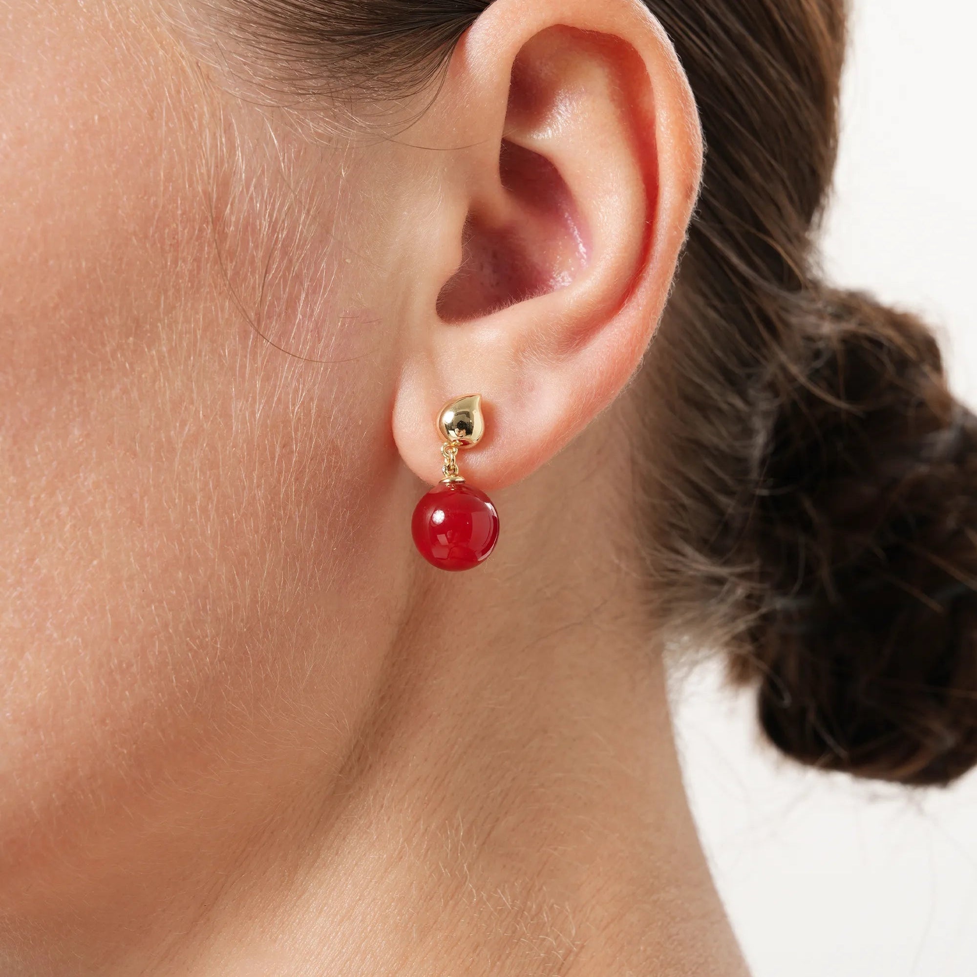 Wulu Red Agate Drop Earrings