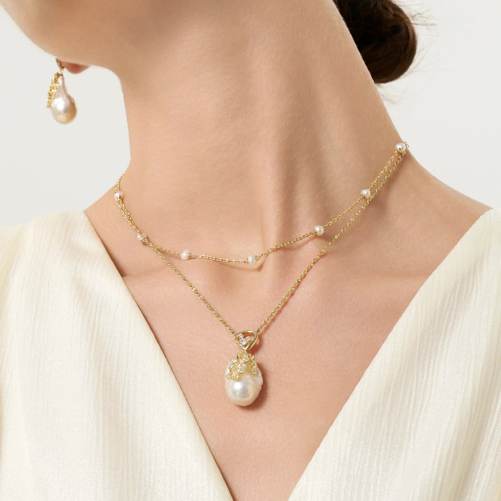 Drift Sand Baroque Pearl Layer Necklace
