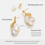 Cat Baroque Pearl Earrings