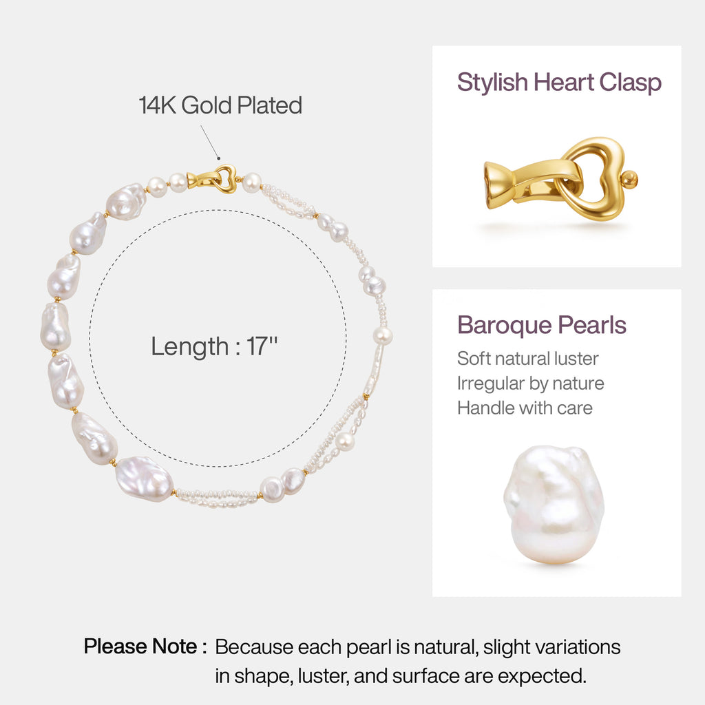 Sea Foam Baroque Pearl Necklace