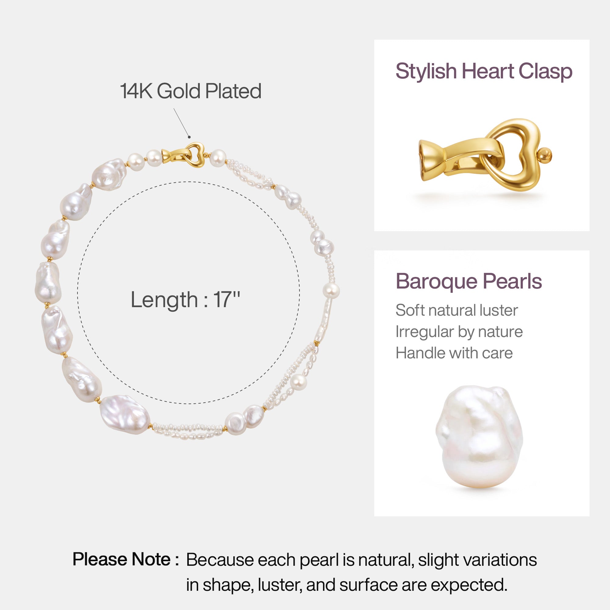 Sea Foam Baroque Pearl Necklace