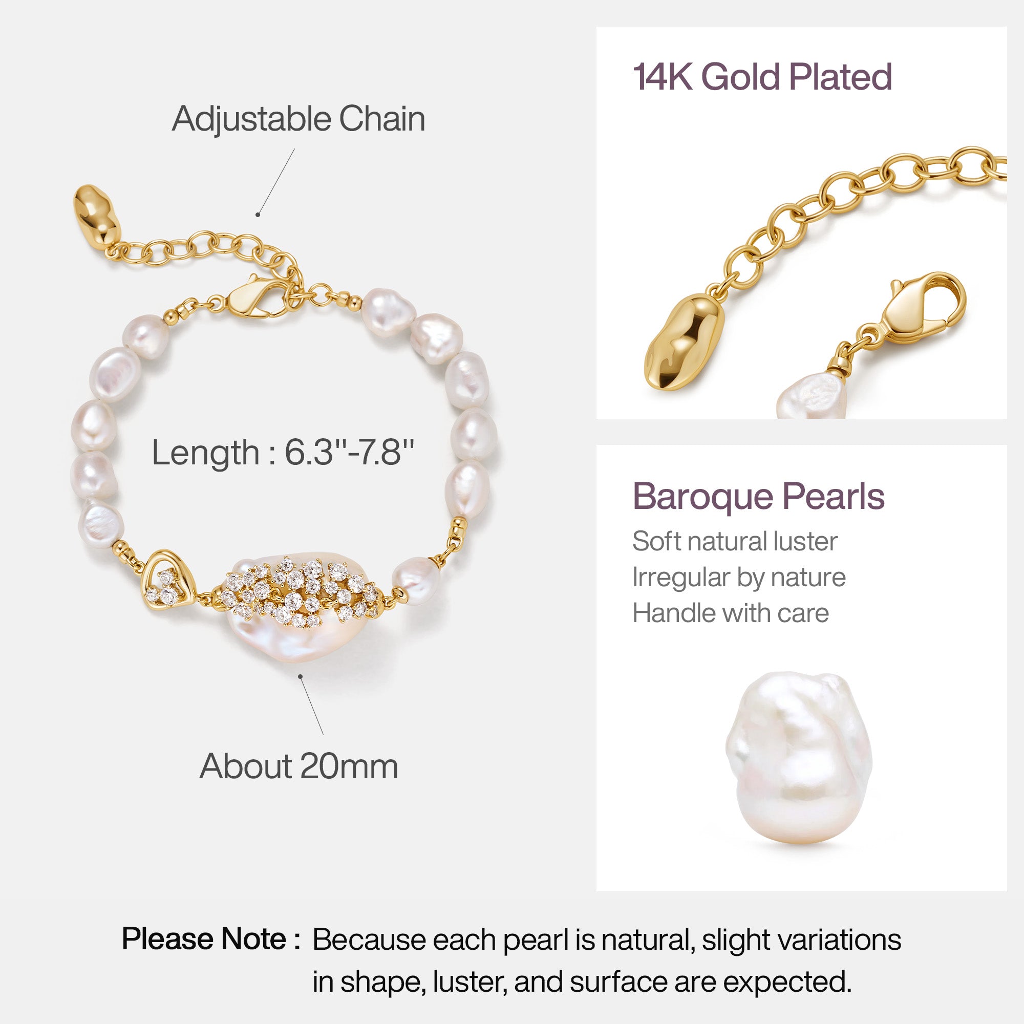 Drift Sand Baroque Pearl Bracelet