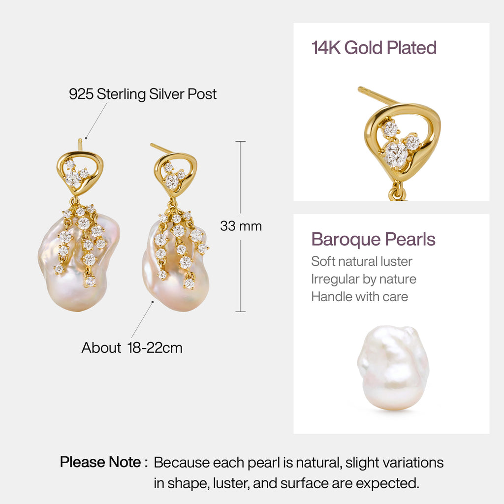 Drift Sand Baroque Pearl Earrings