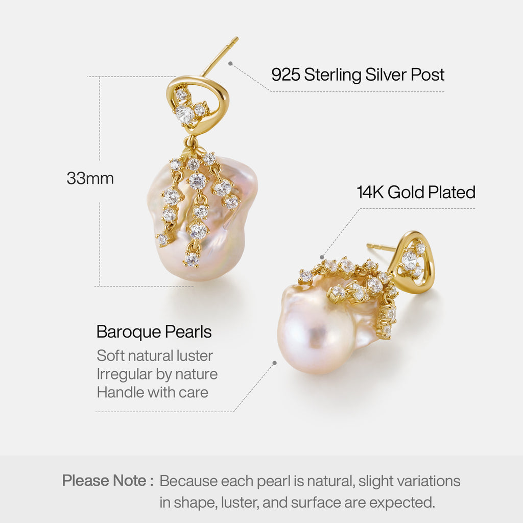 Drift Sand Baroque Pearl Earrings
