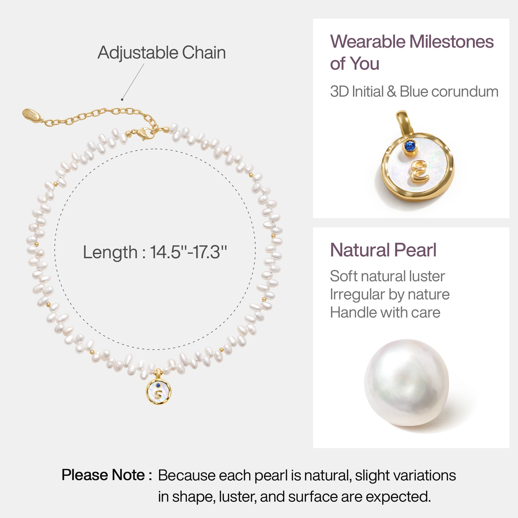 Signet Initial Pearl Necklace