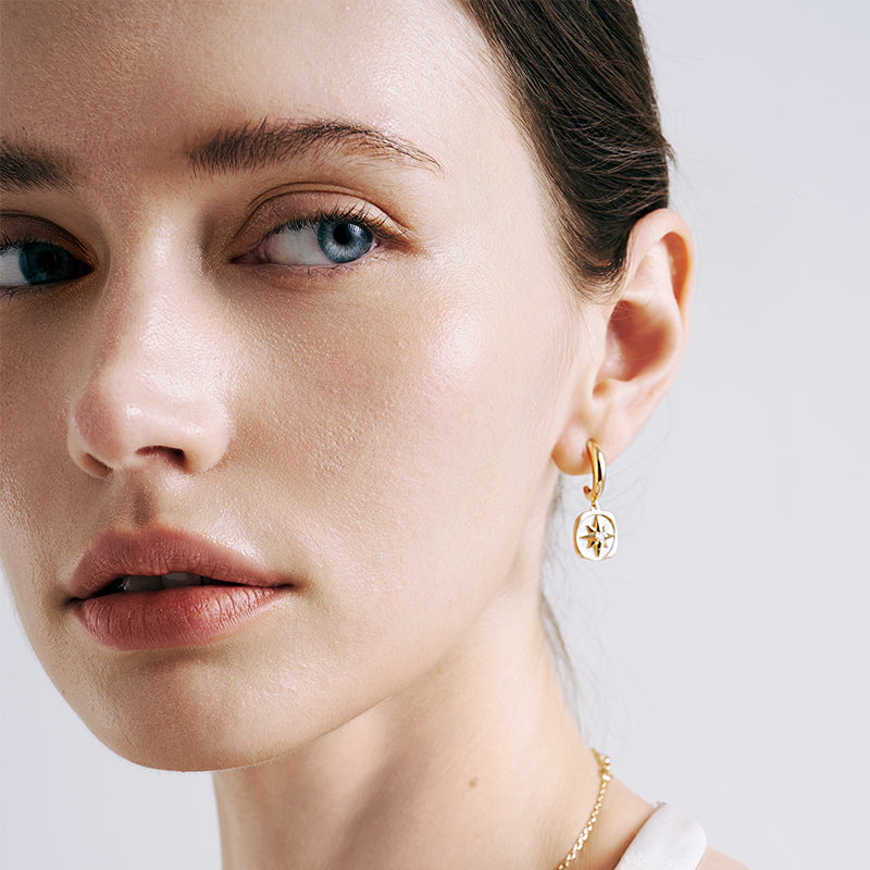 Radiant Star Hoop Earrings