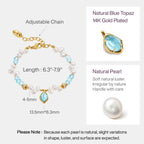 Raw Blue Topaz Pearl Bracelets