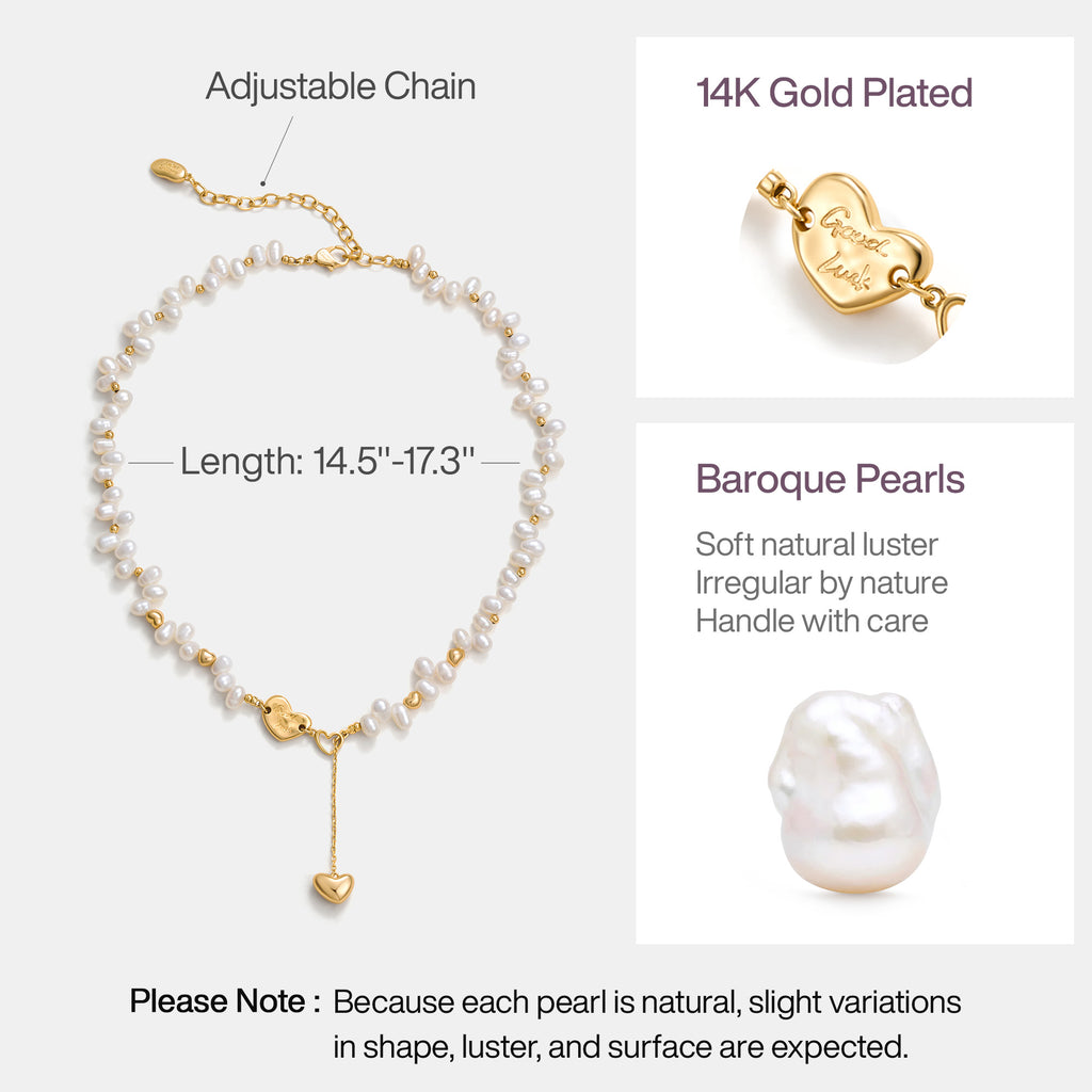 Lucky Heart Pearl Necklace