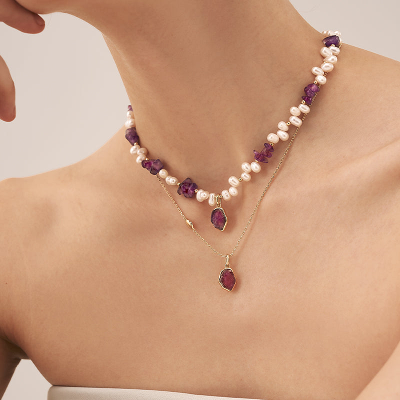 Raw Amethyst Necklace