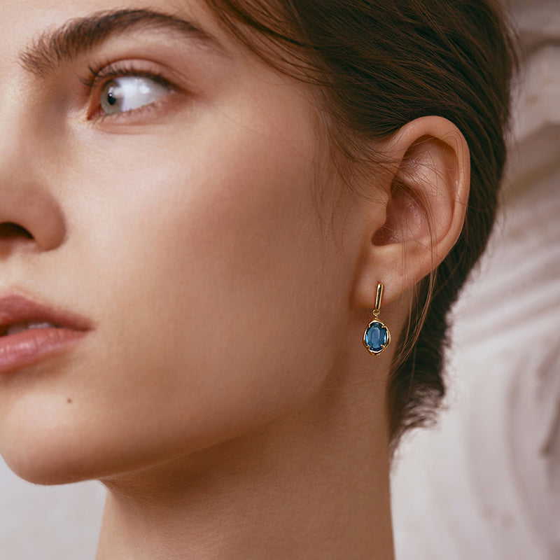 Blue Topaz Drop Earrings