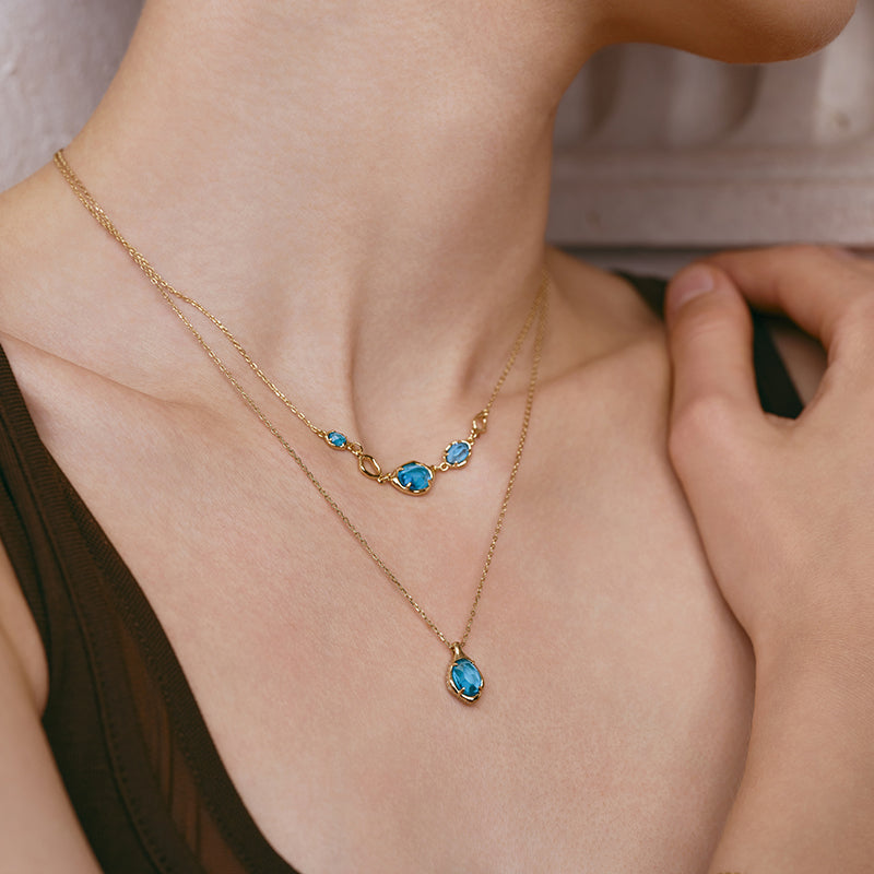 Blue Topaz Multi-Stone Necklace