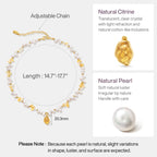 Raw Citrine Pearl Necklace