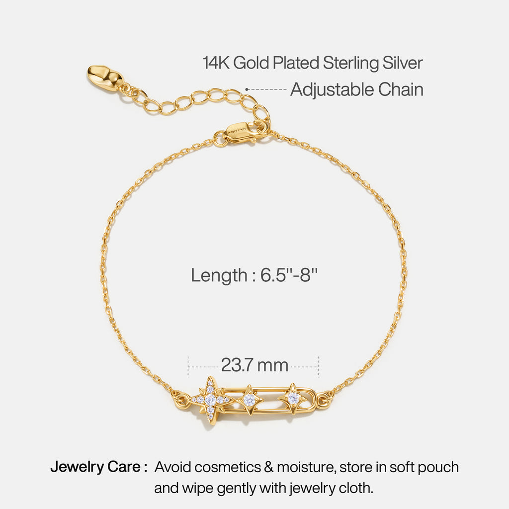 Celestial Star Paperclip Bracelet