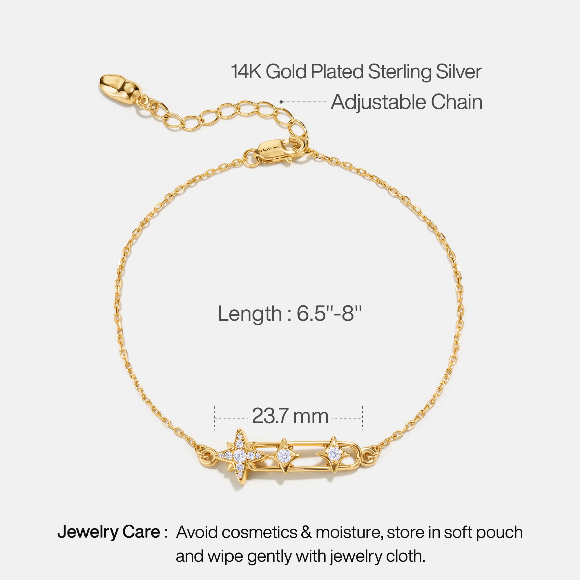 Celestial Star Paperclip Bracelet