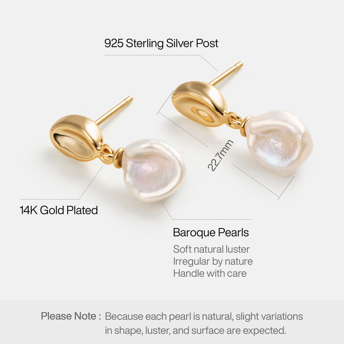 Floriography Keshi Pearl Earrings