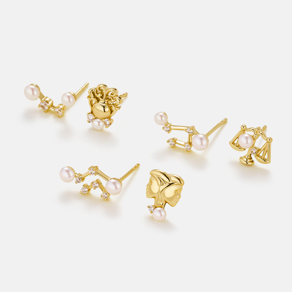 Stellar Zodiac Pearl Earrings