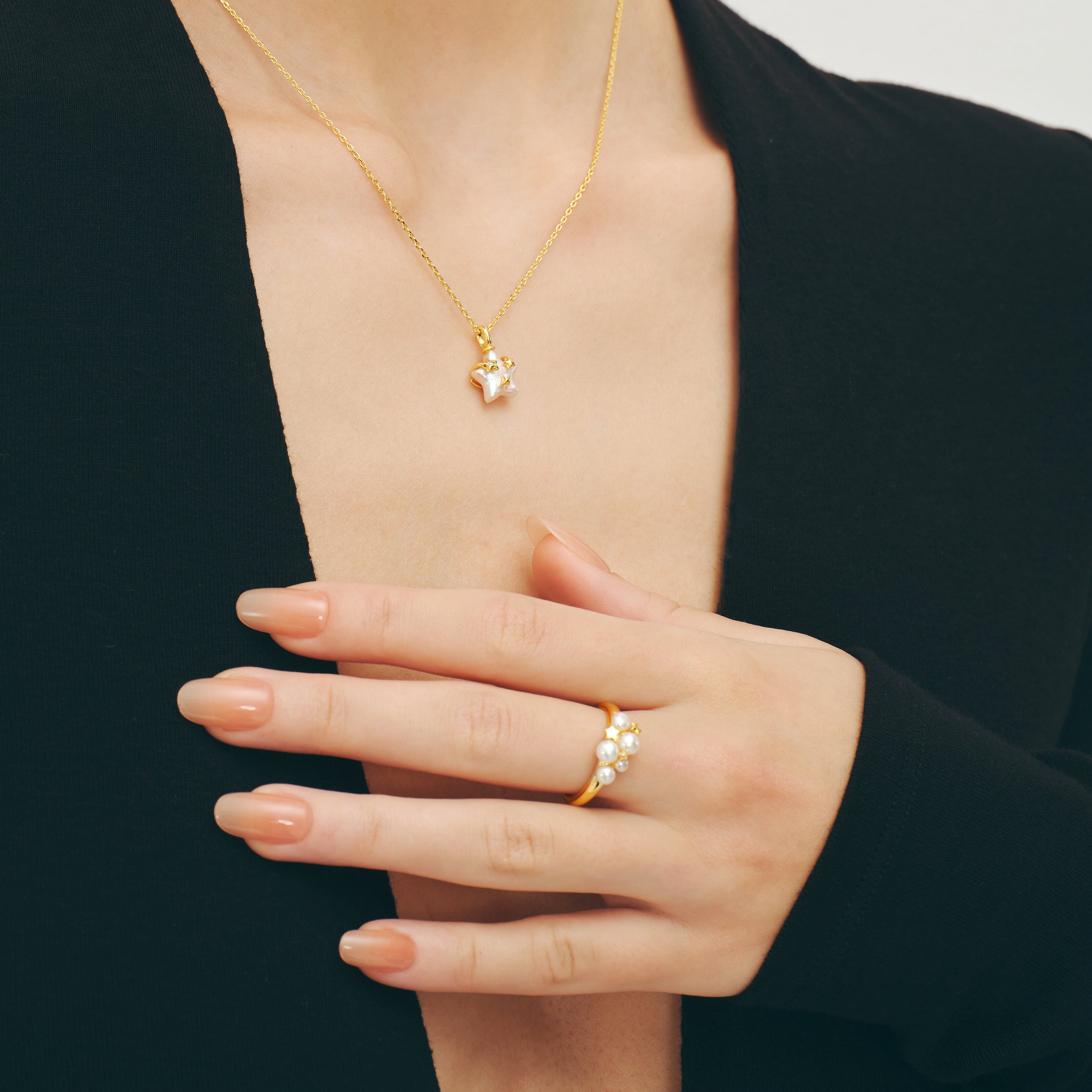 Starlight Pearl Bubble Ring