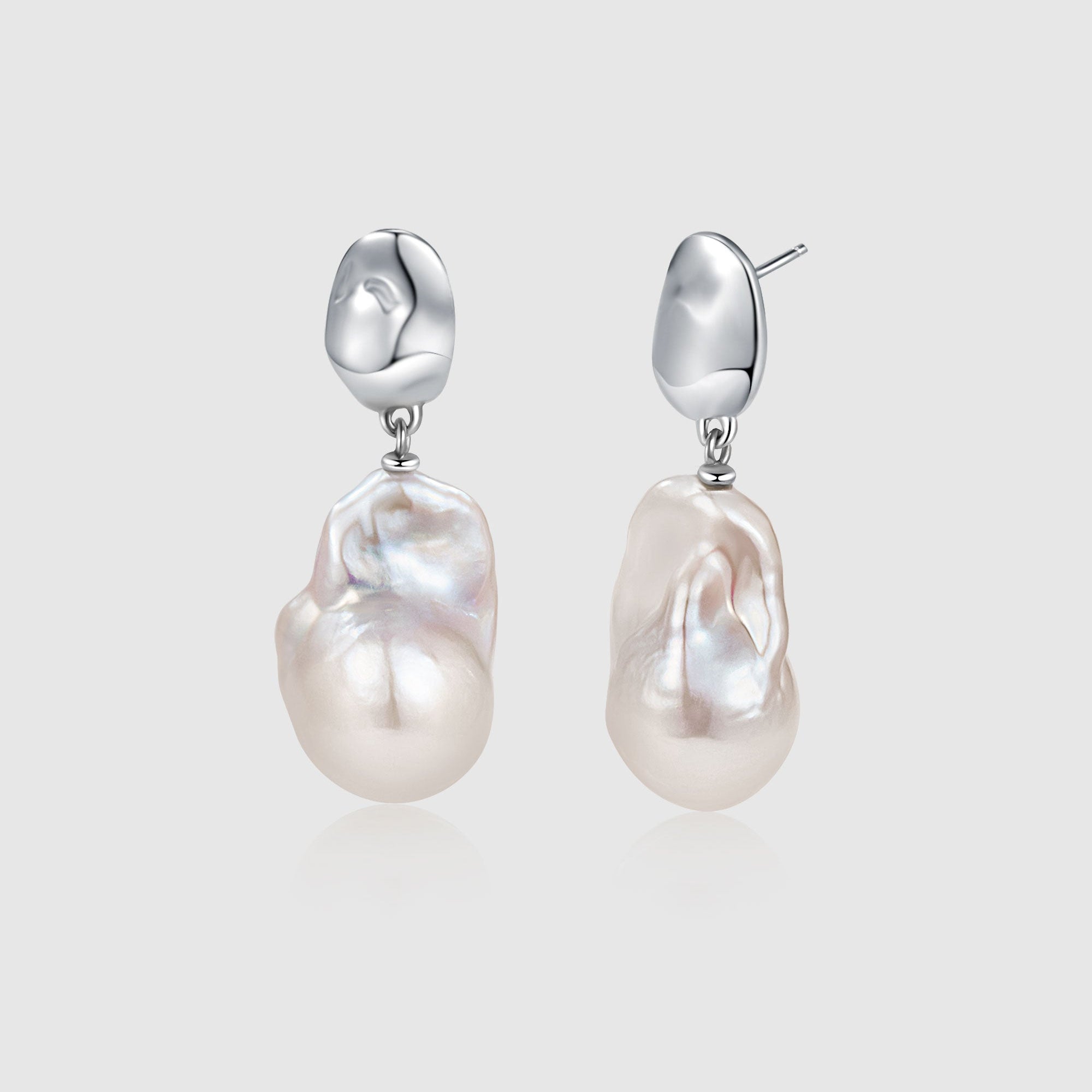 Gleaming Wave Baroque Pearl Earrings - Amber Lollipop