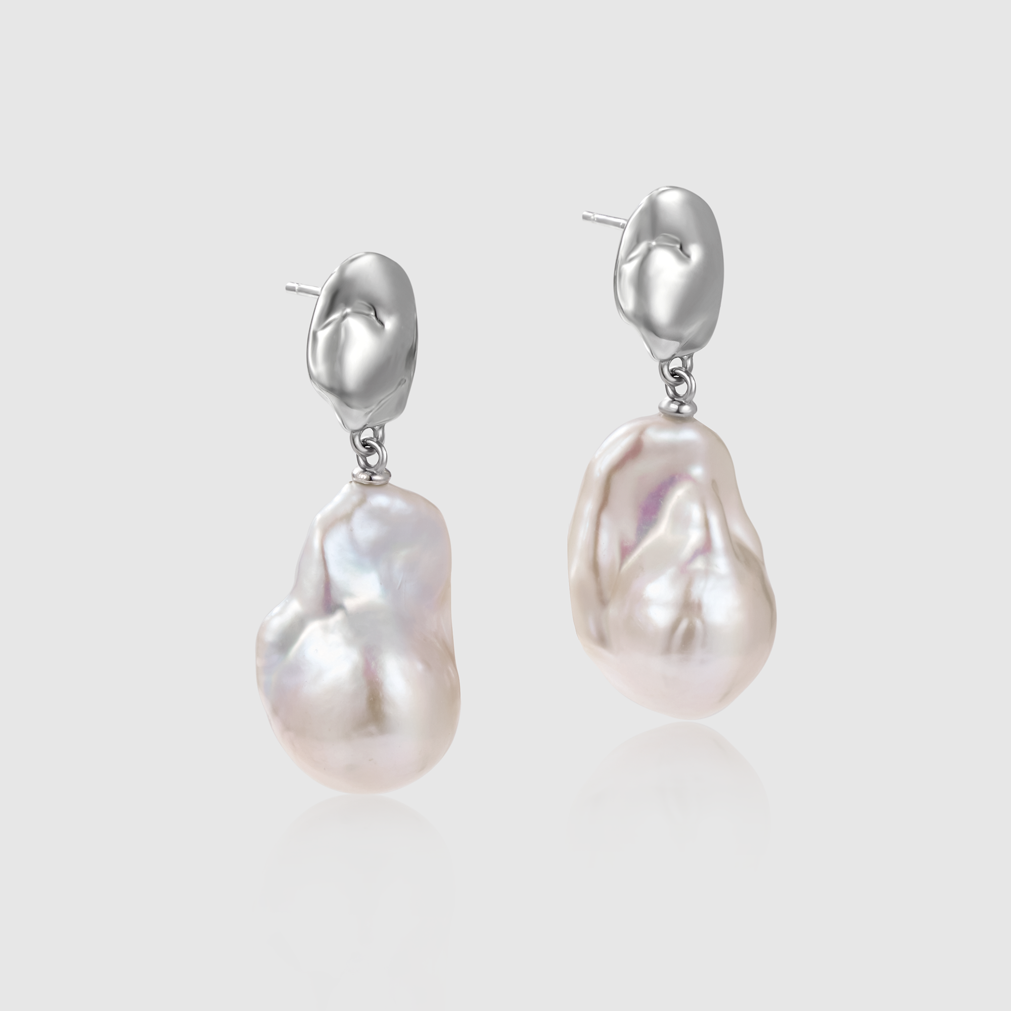 Gleaming Wave Baroque Pearl Earrings - Amber Lollipop