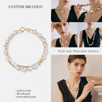 Custom 18K Solid Gold Pearl Jewelry