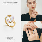 Custom 18K Solid Gold Pearl Jewelry