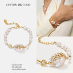 Custom 18K Solid Gold Pearl Jewelry