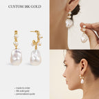 Custom 18K Solid Gold Pearl Jewelry
