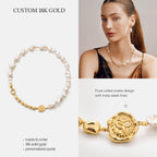Custom 18K Solid Gold Pearl Jewelry