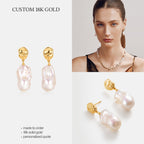 Custom 18K Solid Gold Pearl Jewelry