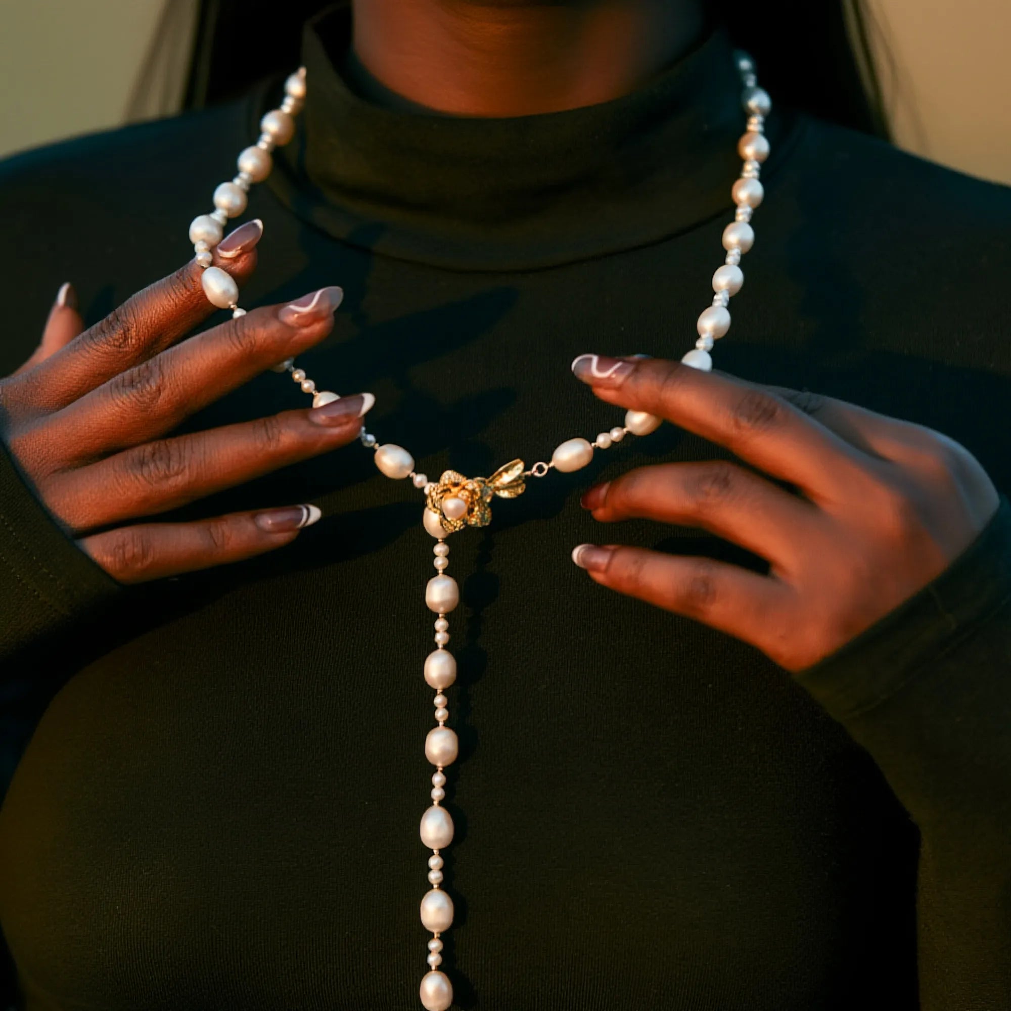 Verstellbare Halskette mit Barockperlen