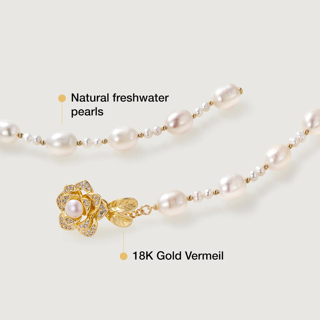 Verstellbare Halskette mit Barockperlen