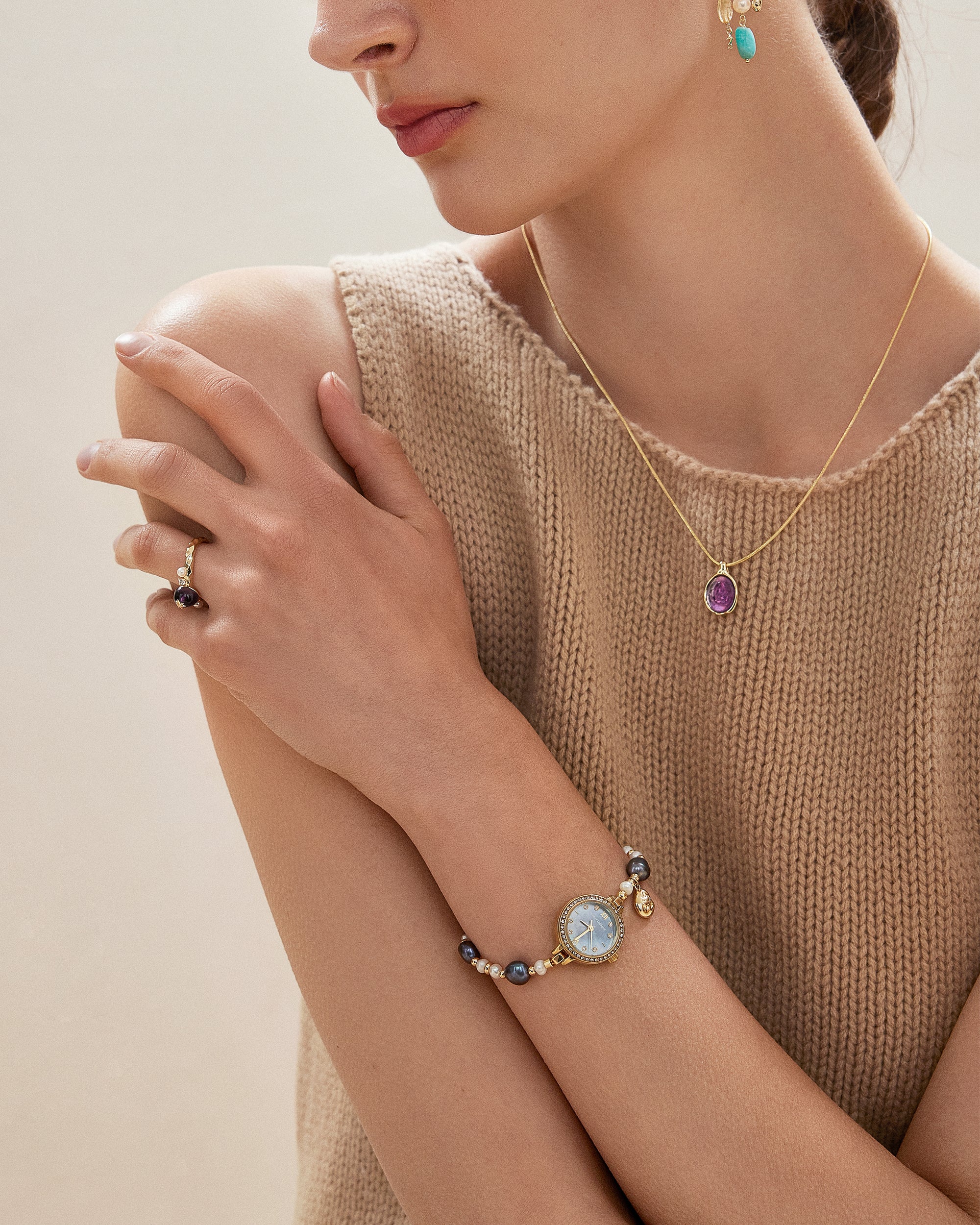 Golden Hour Blue Pearl Watch