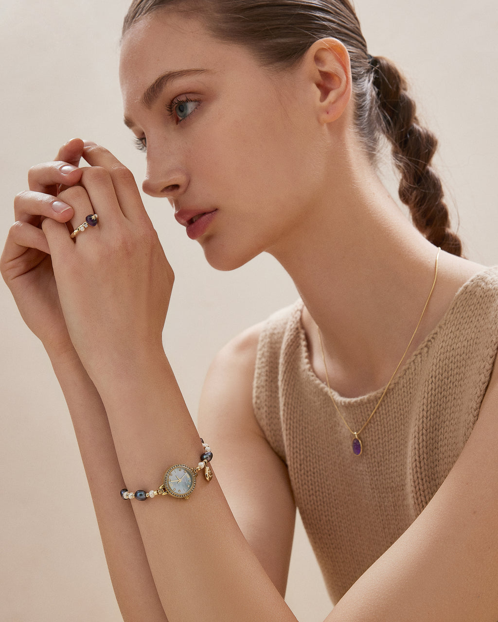 Golden Hour Blue Pearl Watch