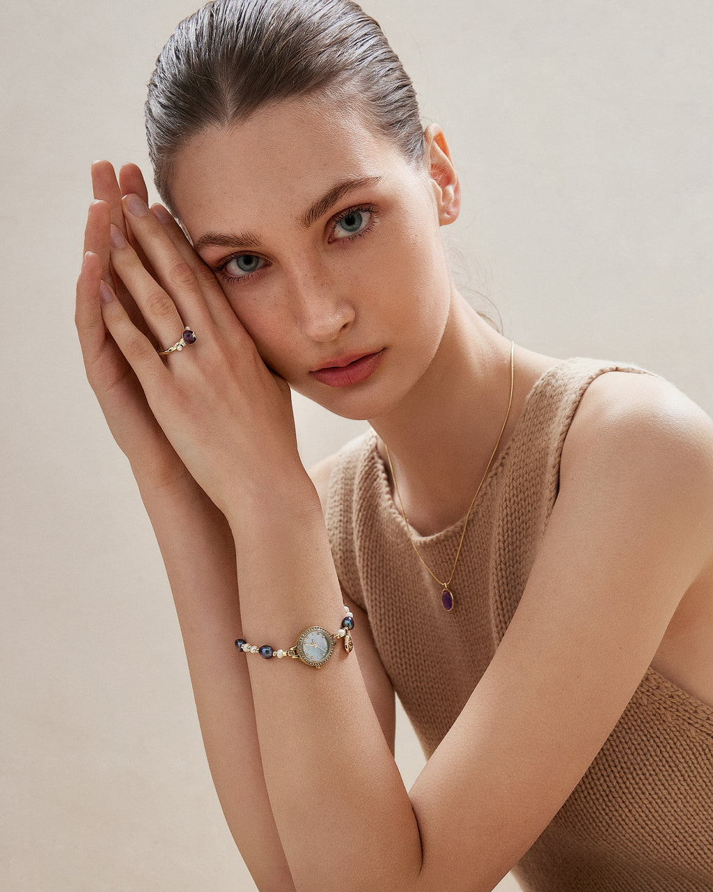 Golden Hour Blue Pearl Watch