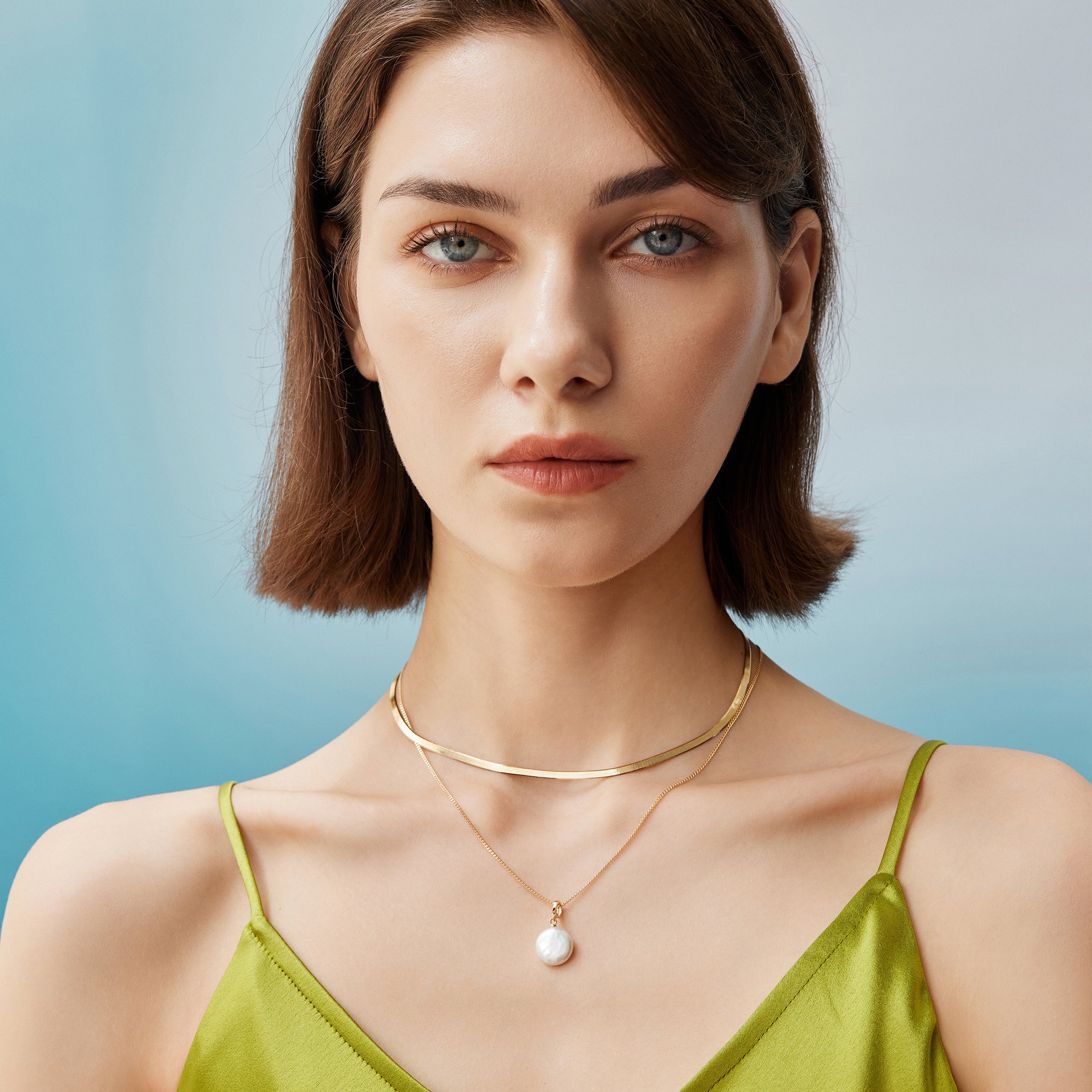 Button Pearl Necklace