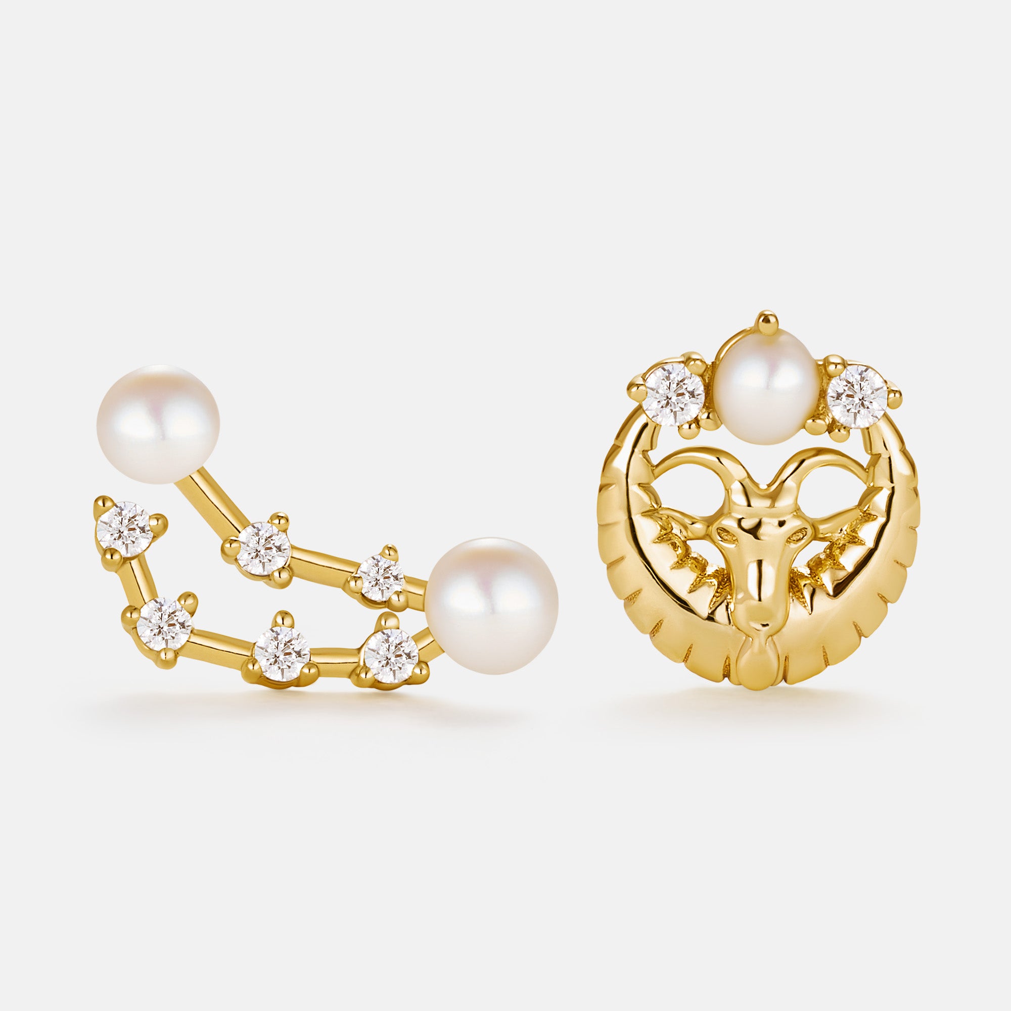 Stellar Zodiac Pearl Earrings