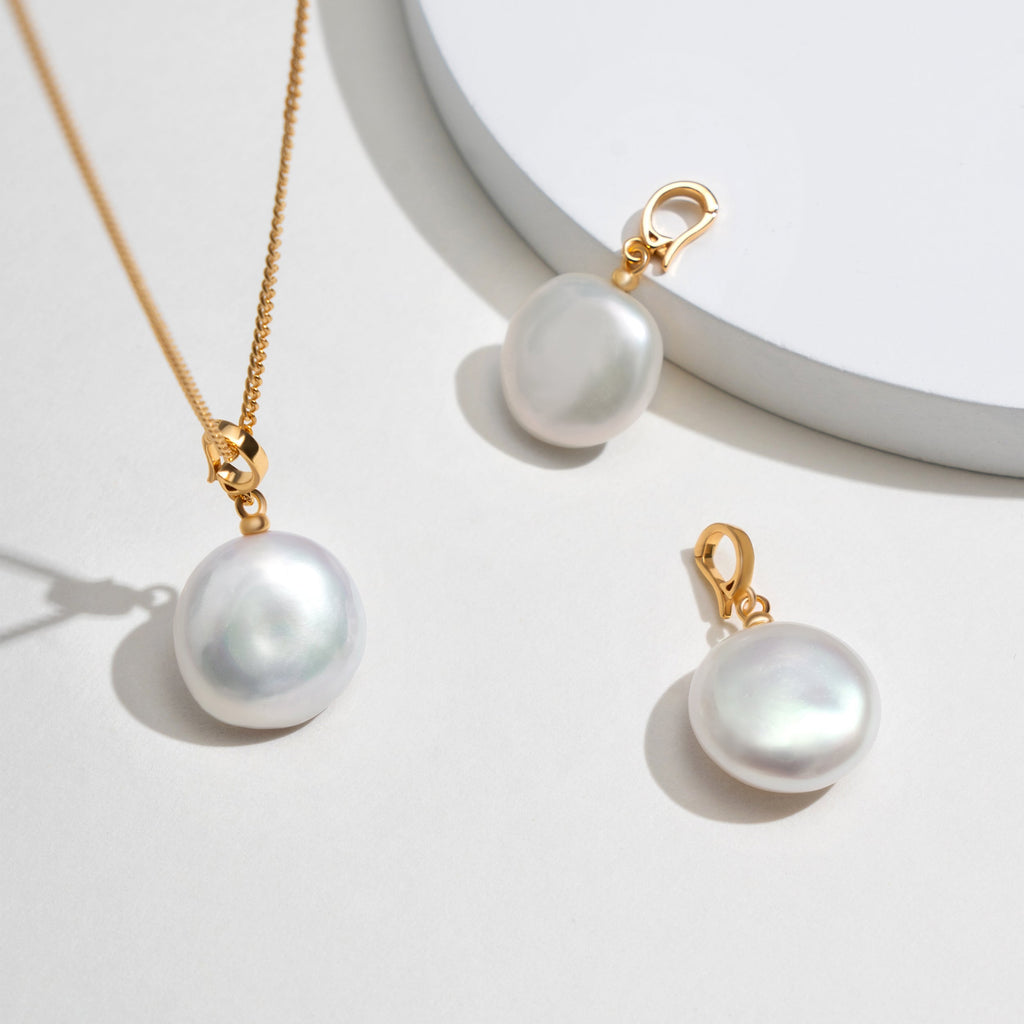 Button Pearl Necklace