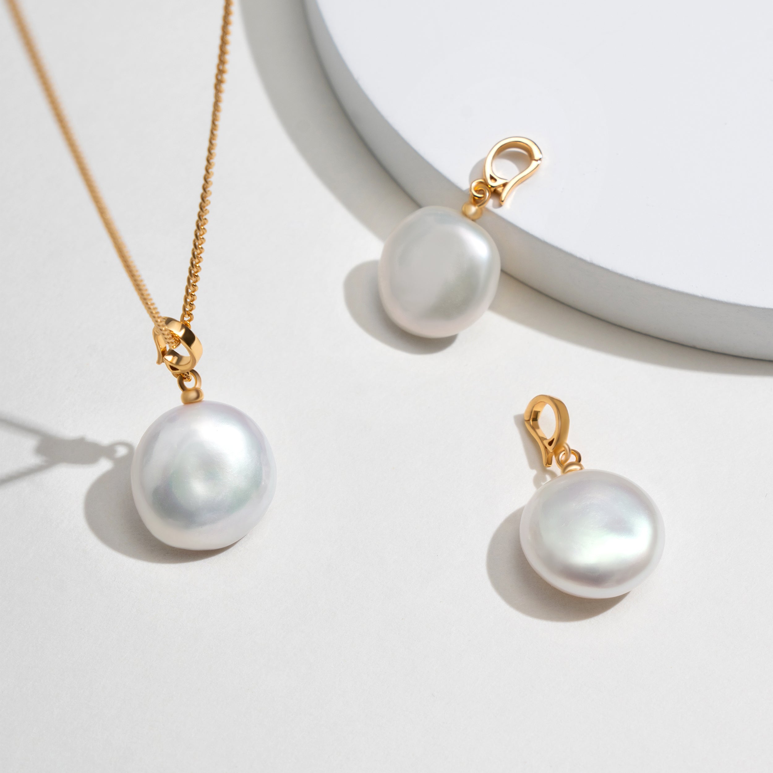Button Pearl Necklace