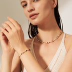 Tiger's Eye Beaded Pearl Bracelet