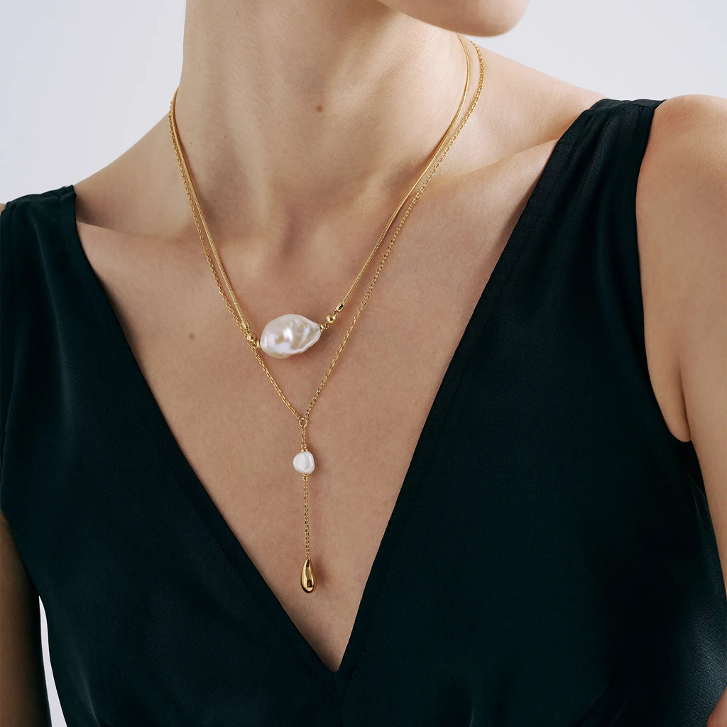 Layered Baroque Pearl Necklace