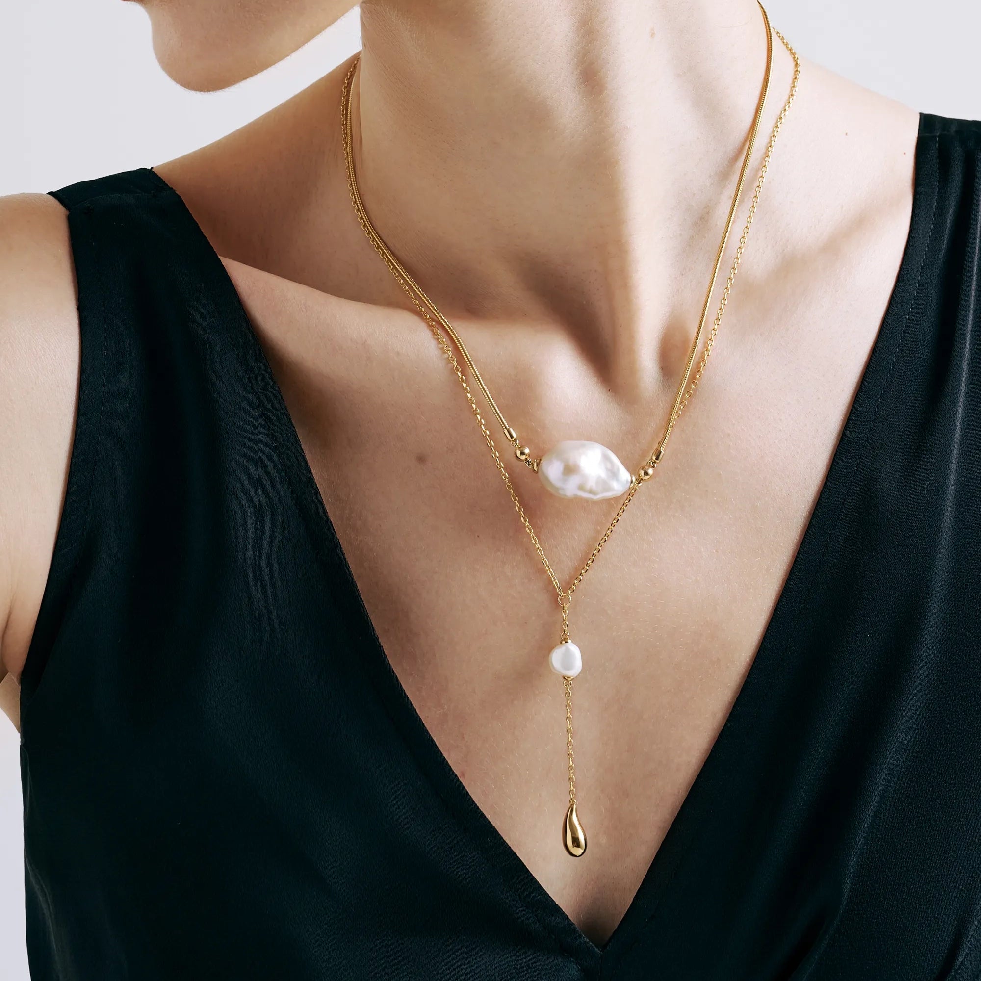 Layered Baroque Pearl Necklace