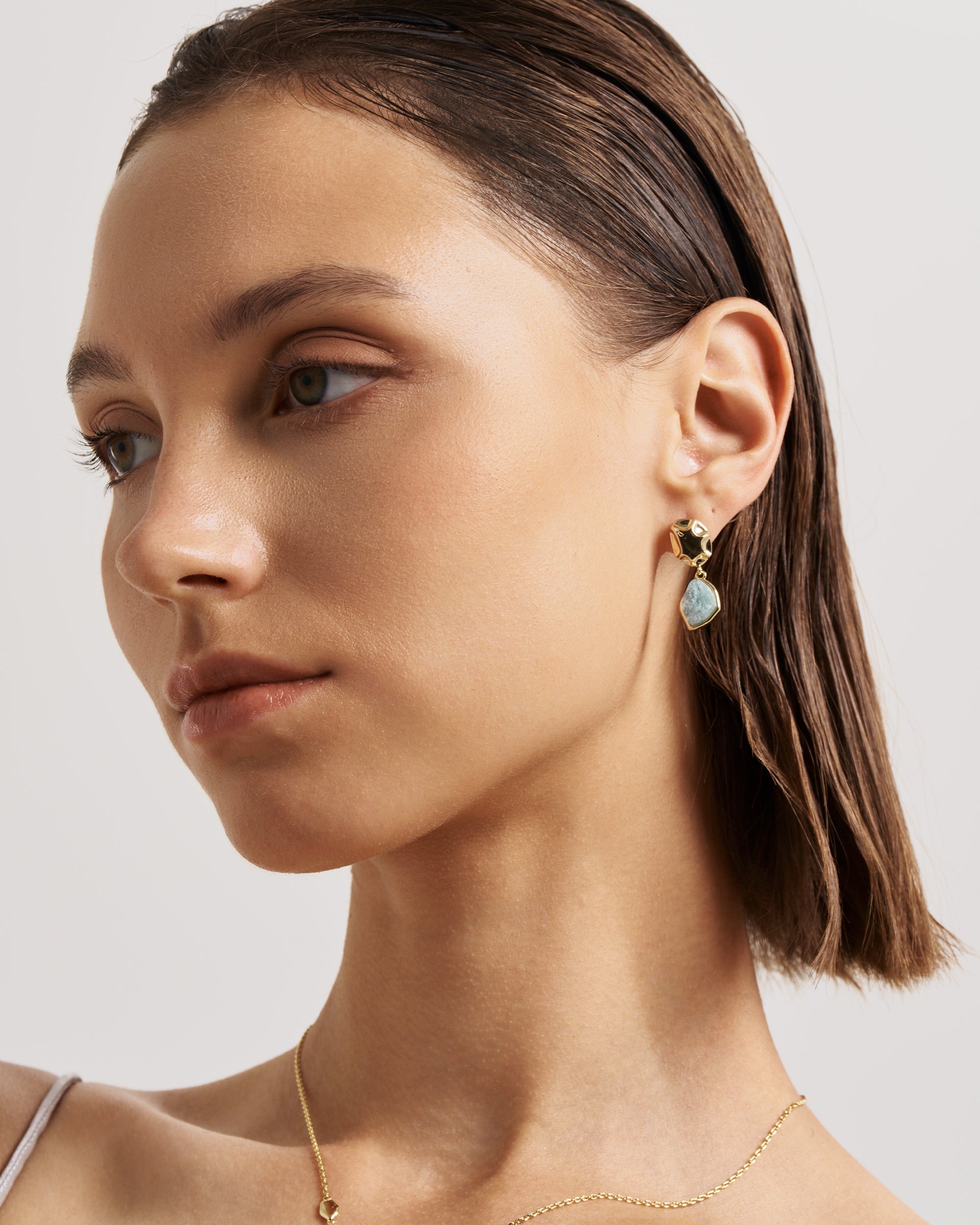 Raw Aquamarine Earrings
