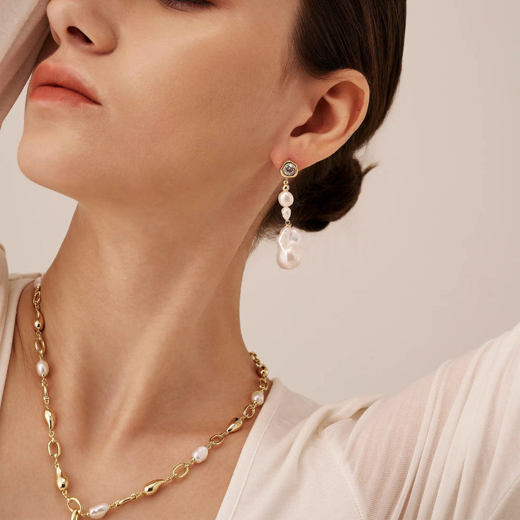 Boucles d'oreilles perles baroques bulles de champagne