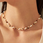 Tiger's Eye Beaded Pearl Necklace