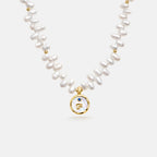 Signet Initial Pearl Necklace
