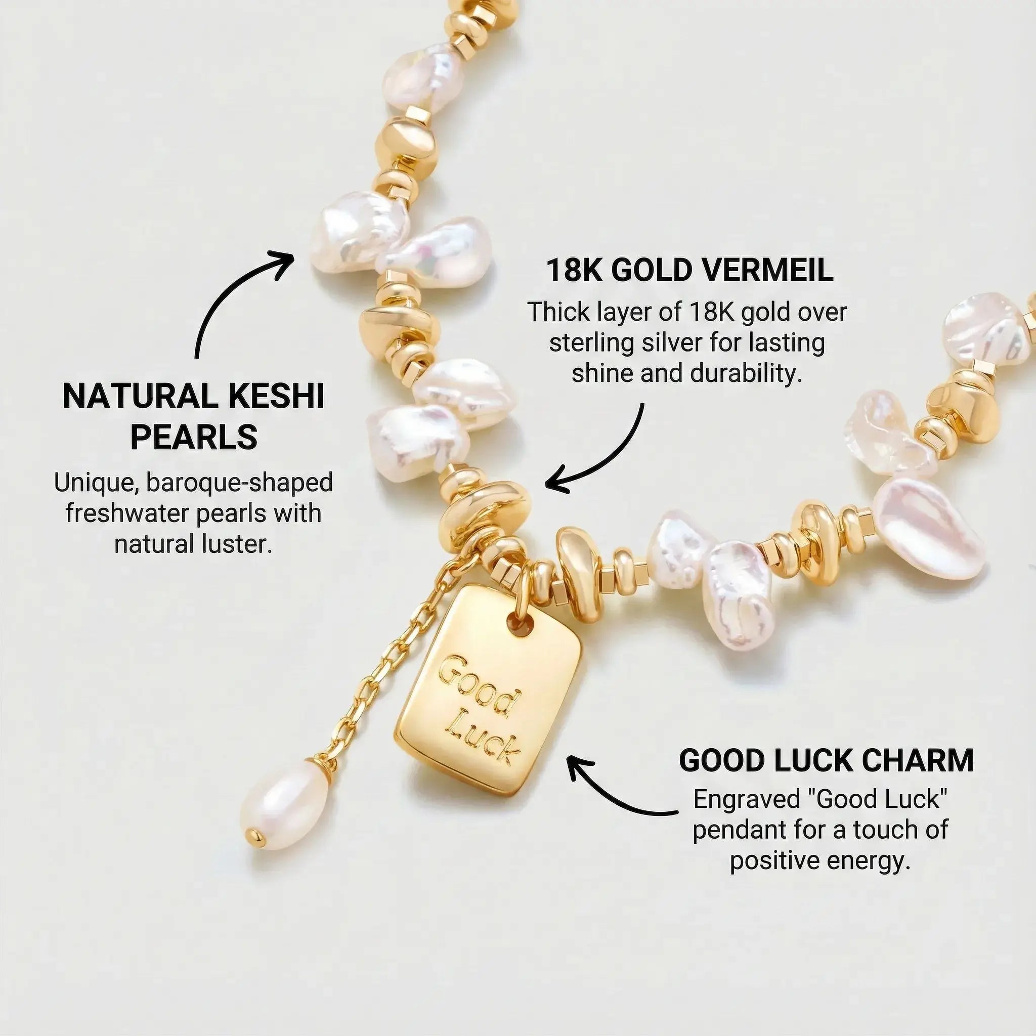 Good Luck Keshi Pearl Bracelet