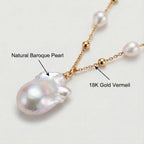 Gypsophila White Baroque Pearl Necklace