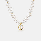 Signet Initial Pearl Necklace